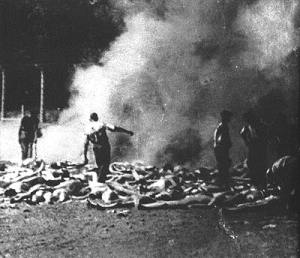 Open pit burning at Auschwitz Birkenau
